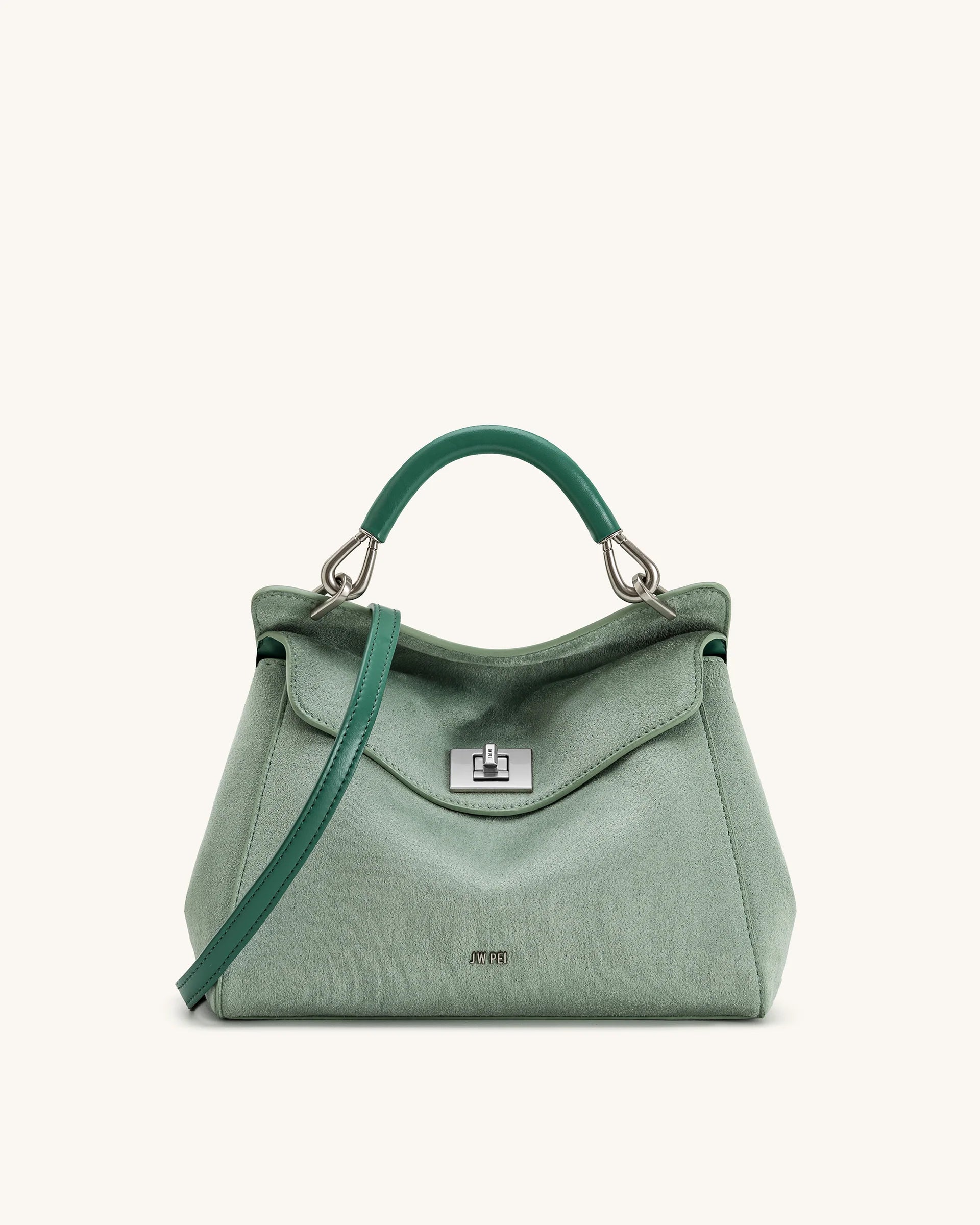 JW PEI Lucia Classic Faux Suede Top Handle Bag - Matcha Green