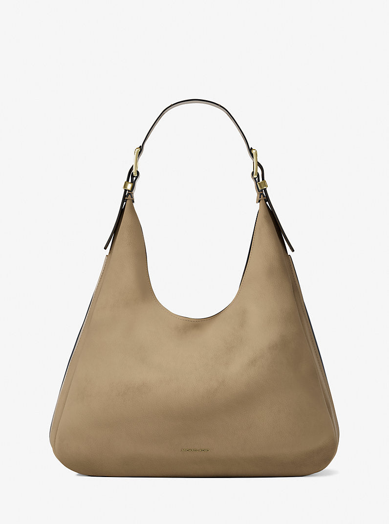 Michael Kors Nolita Large Nubuck Hobo Shoulder Bag-HUSK