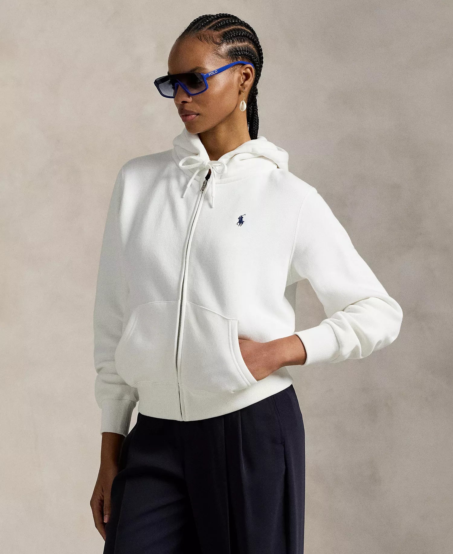 Polo by Ralph Lauren ホワイトジャンパー Ralph Lauren Women's Fleece Full-Zip Hoodie - White – Kanadadan Kapına
