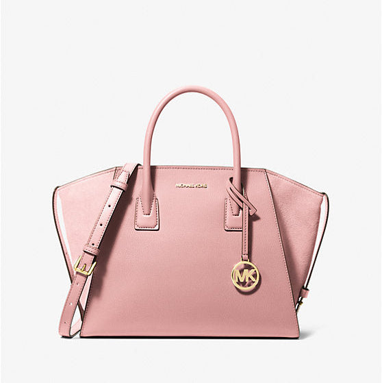 kyバック Michael Kors Avril Large Leather and Suede Satchel-POWDER BLUSH