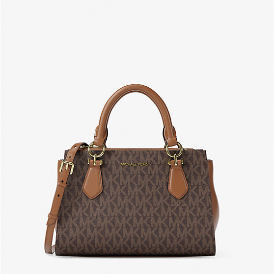 Michael Kors Marilyn Small Signature Logo Messenger Bag-BROWN
