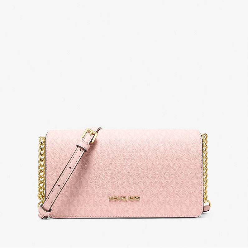 Michael Kors Jet Set Medium Signature Logo Crossbody Bag-POWDER
