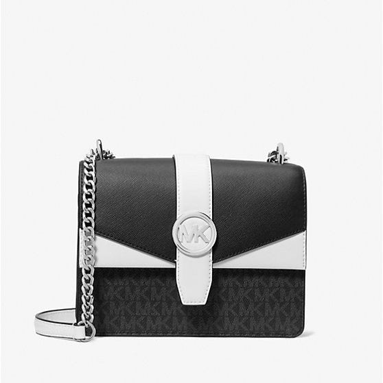 Michael Kors Greenwich Small Color-Block Signature Logo Crossbody