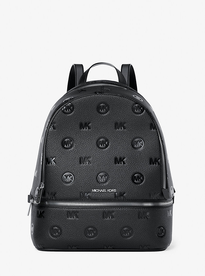 Michael Kors Rhea Medium Logo Debossed Backpack-BLACK – Kanadadan