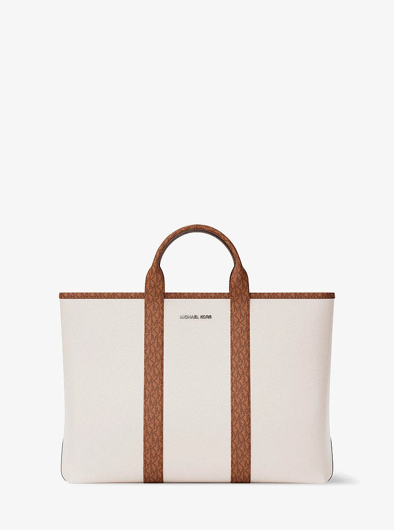 Michael Kors Cooper Medium Pebbled Leather and Signature Logo Tote