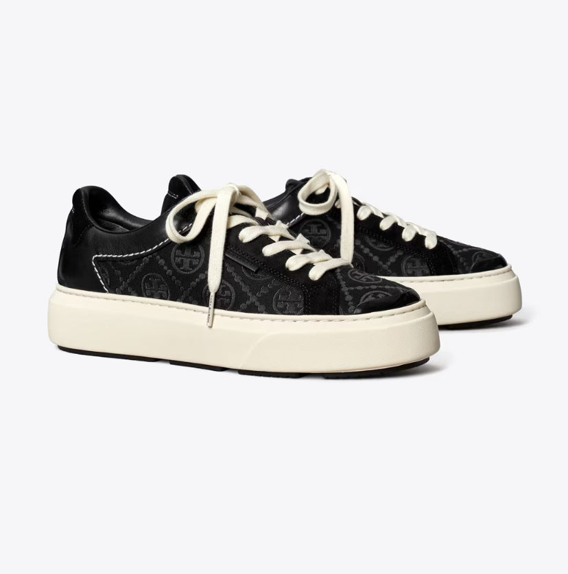 TORY BURCH T MONOGRAM LADYBUG SNEAKER - INVERTED BLACK/PERFECT