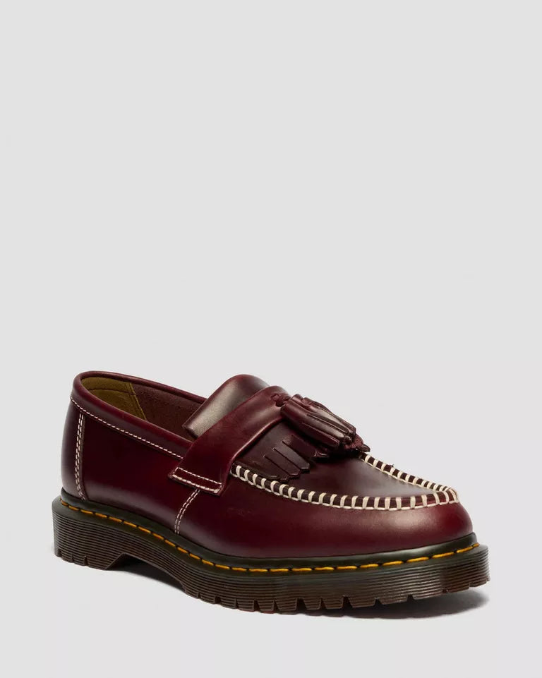 Dr. Martens Adrian Orleans Leather Tassel Loafers - Cherry Red