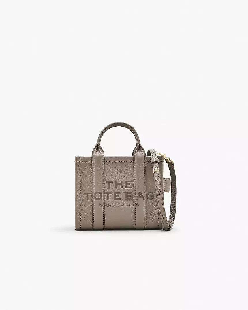Marc Jacobs The Leather Crossbody Tote Bag- Cement - HEMEN