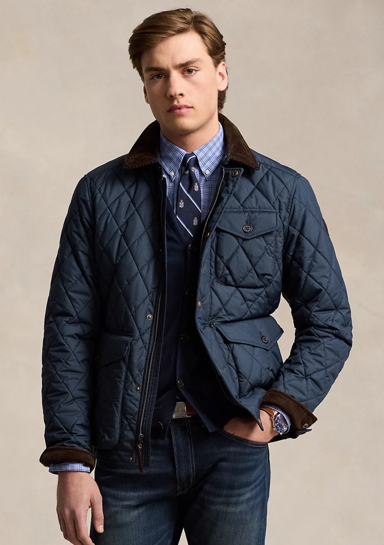 Ralph Lauren Men The Beaton Quilted Jacket College Navy