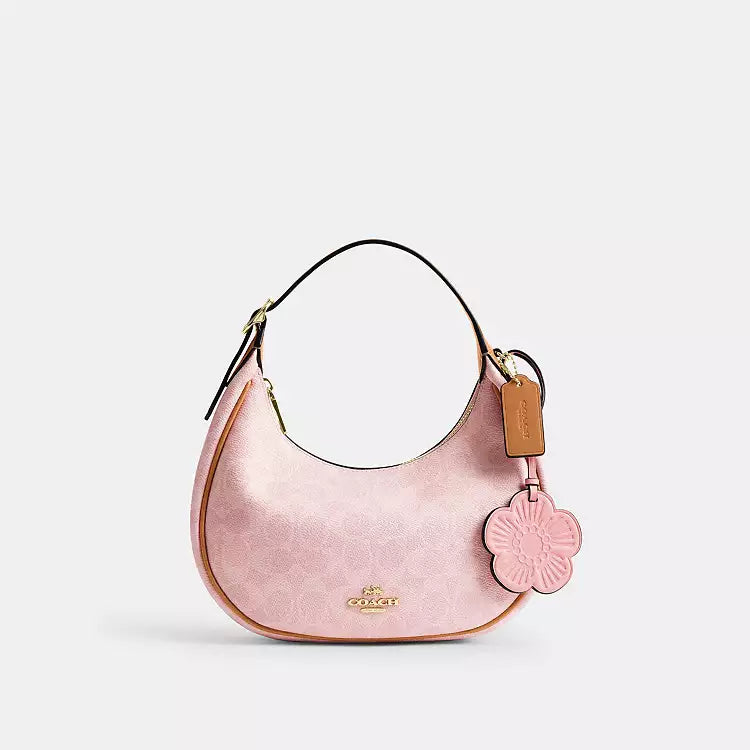Coach Emily Shoulder Bag In Signature With Charms - Gold/Powder