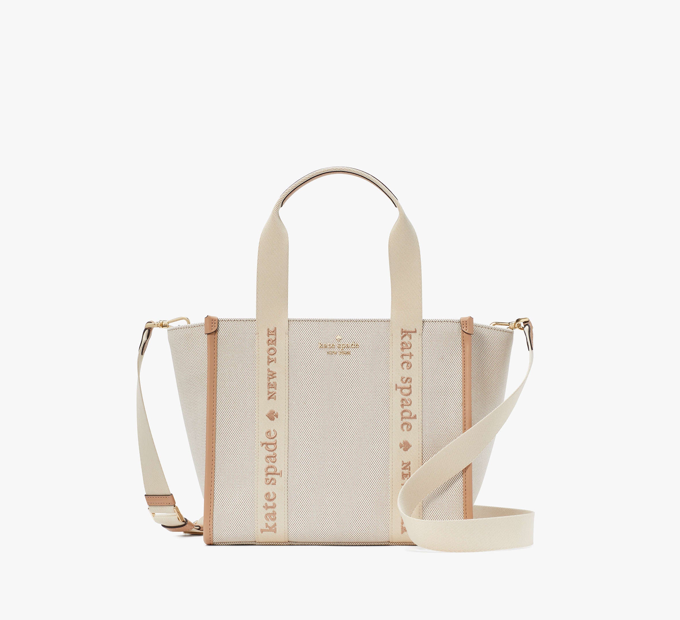 Kate Spade Kip Canvas Small Tote -Light Fawn Multi – Kanadadan Kapına