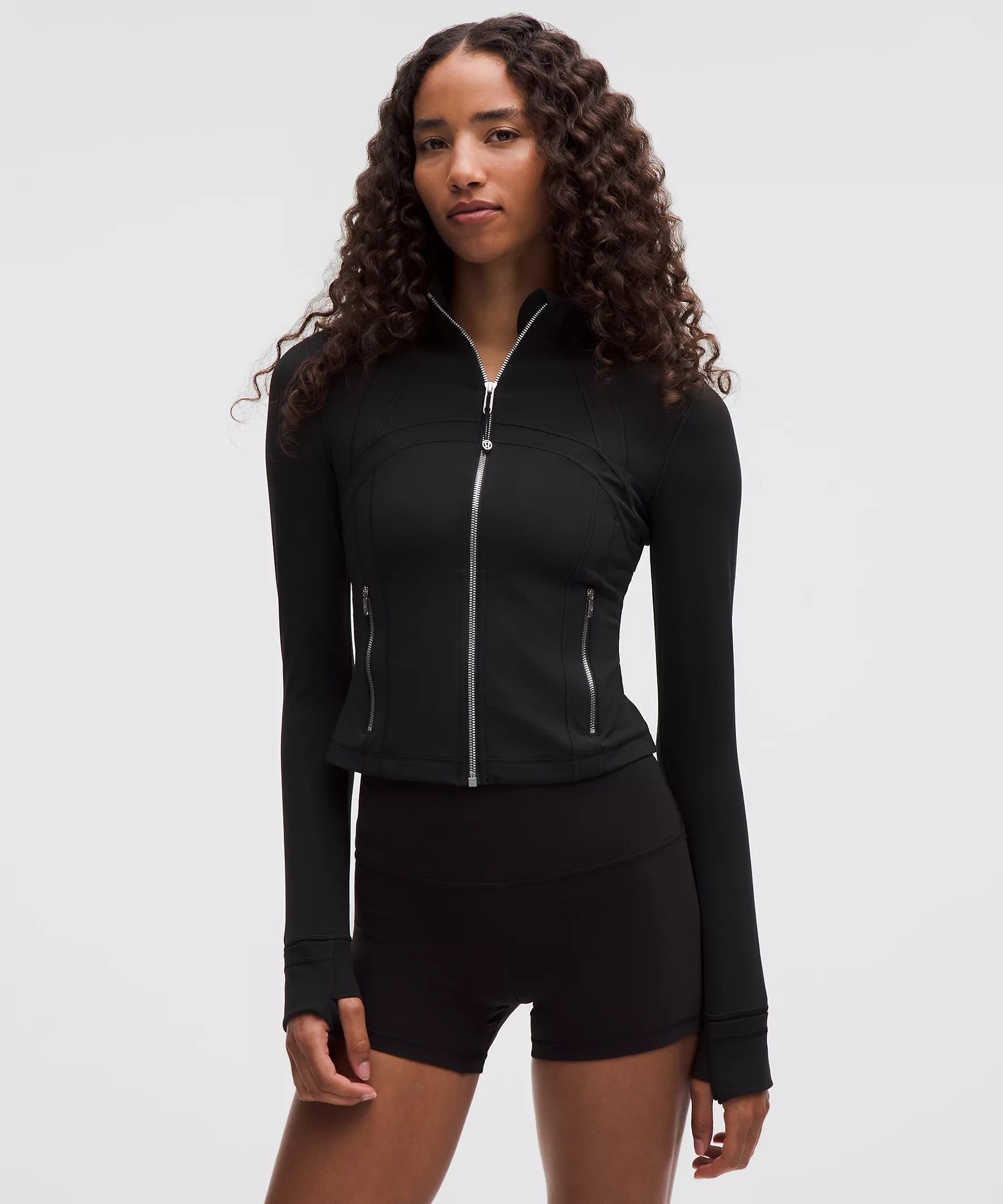 Lululemon Define Cropped Jacket Nulu - Black/Mirror Silver Lululemon Define Cropped Jacket Nulu - Black/Mirror Silver
