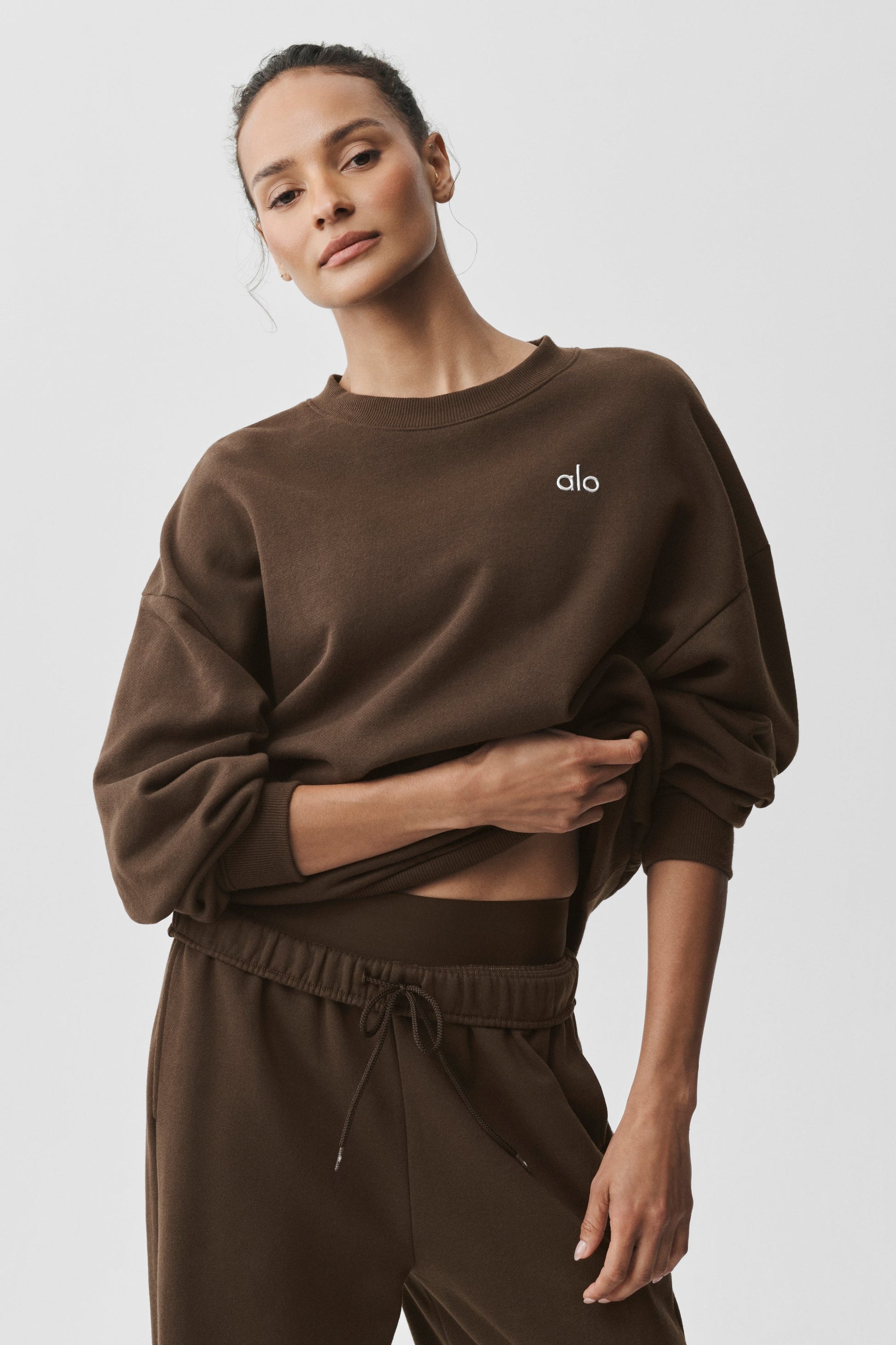 Alo Yoga Accolade Crew Neck Pullover - Espresso – Kanadadan Kapına