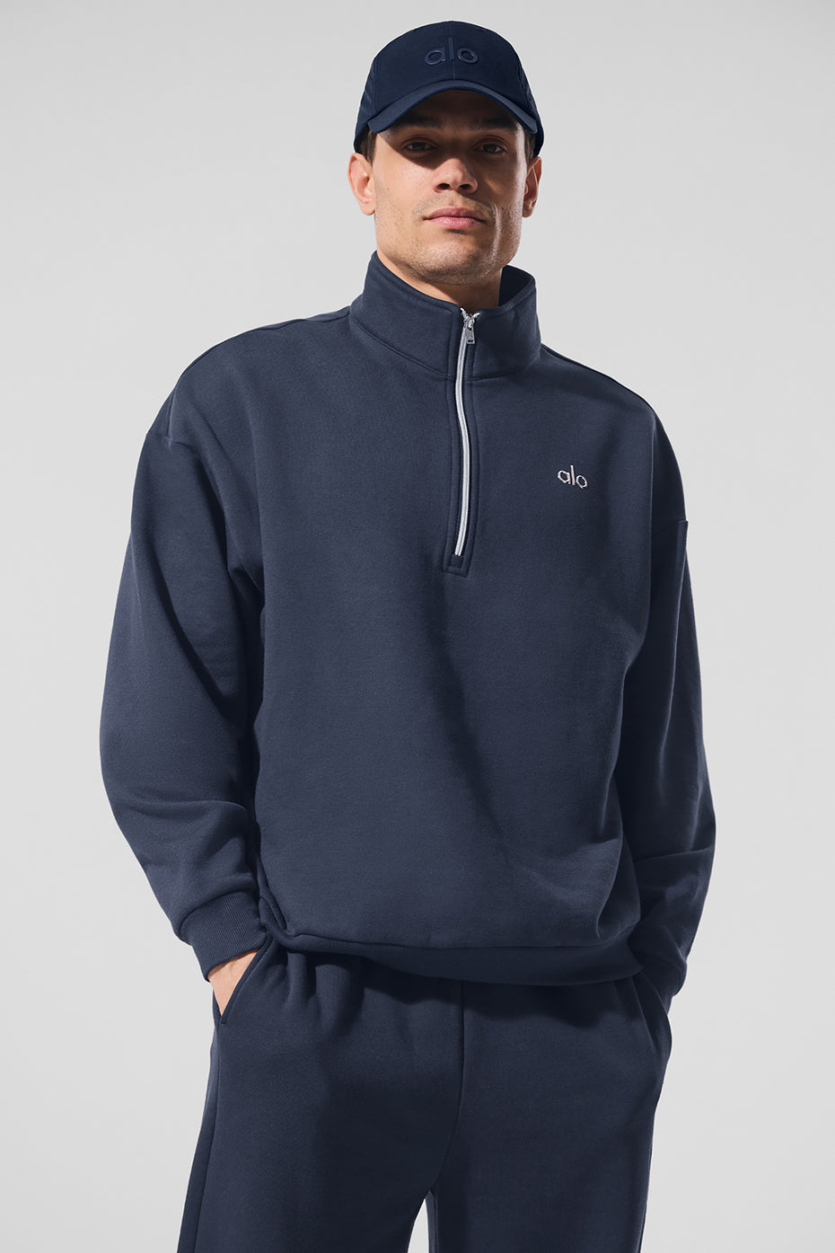 Alo Yoga Men's Accolade 1/4 Zip Pullover - Navy – Kanadadan Kapına