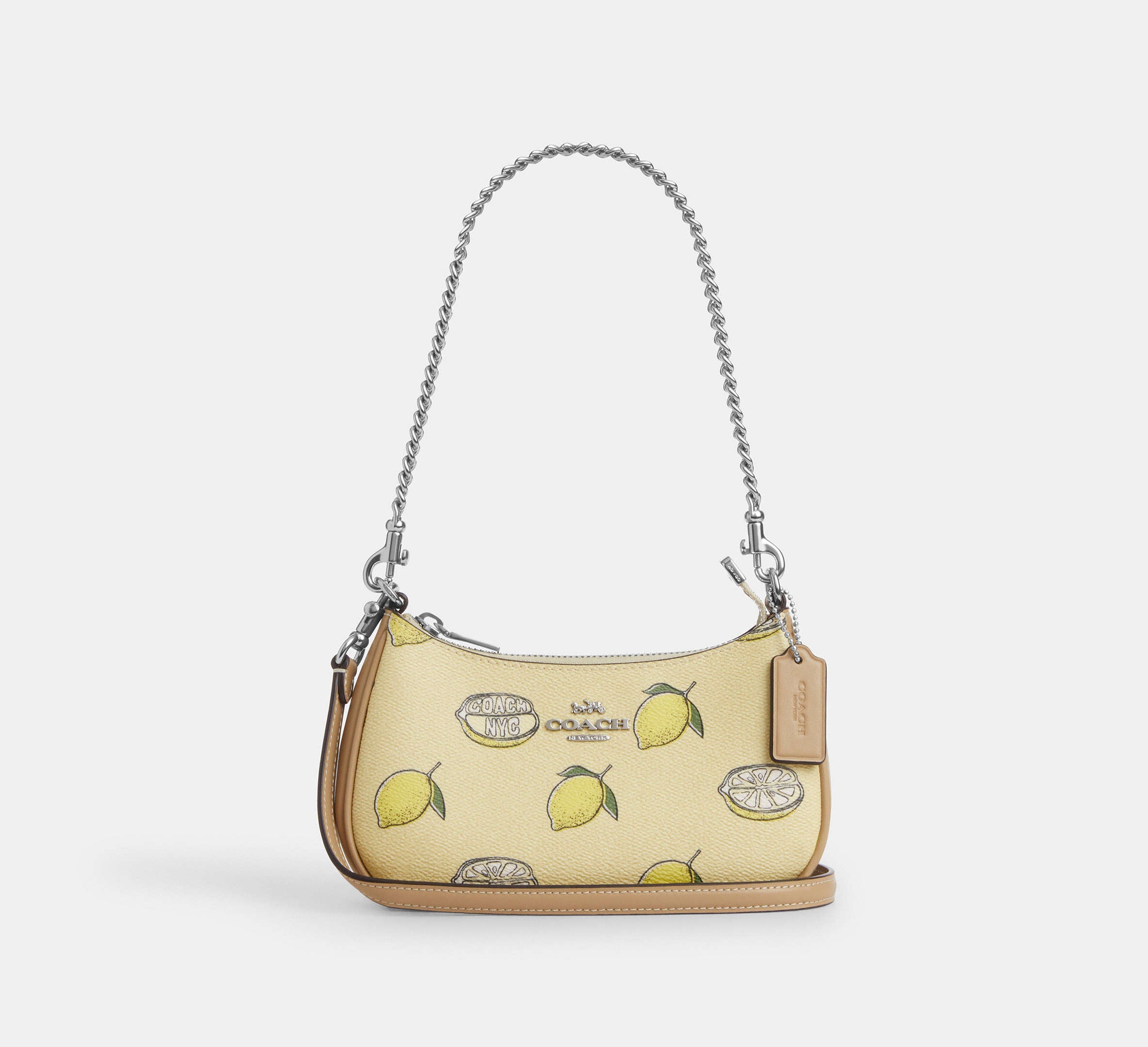 Coach Teri Mini Crossbody Bag With Lemon Print - Sv/Garden Glade