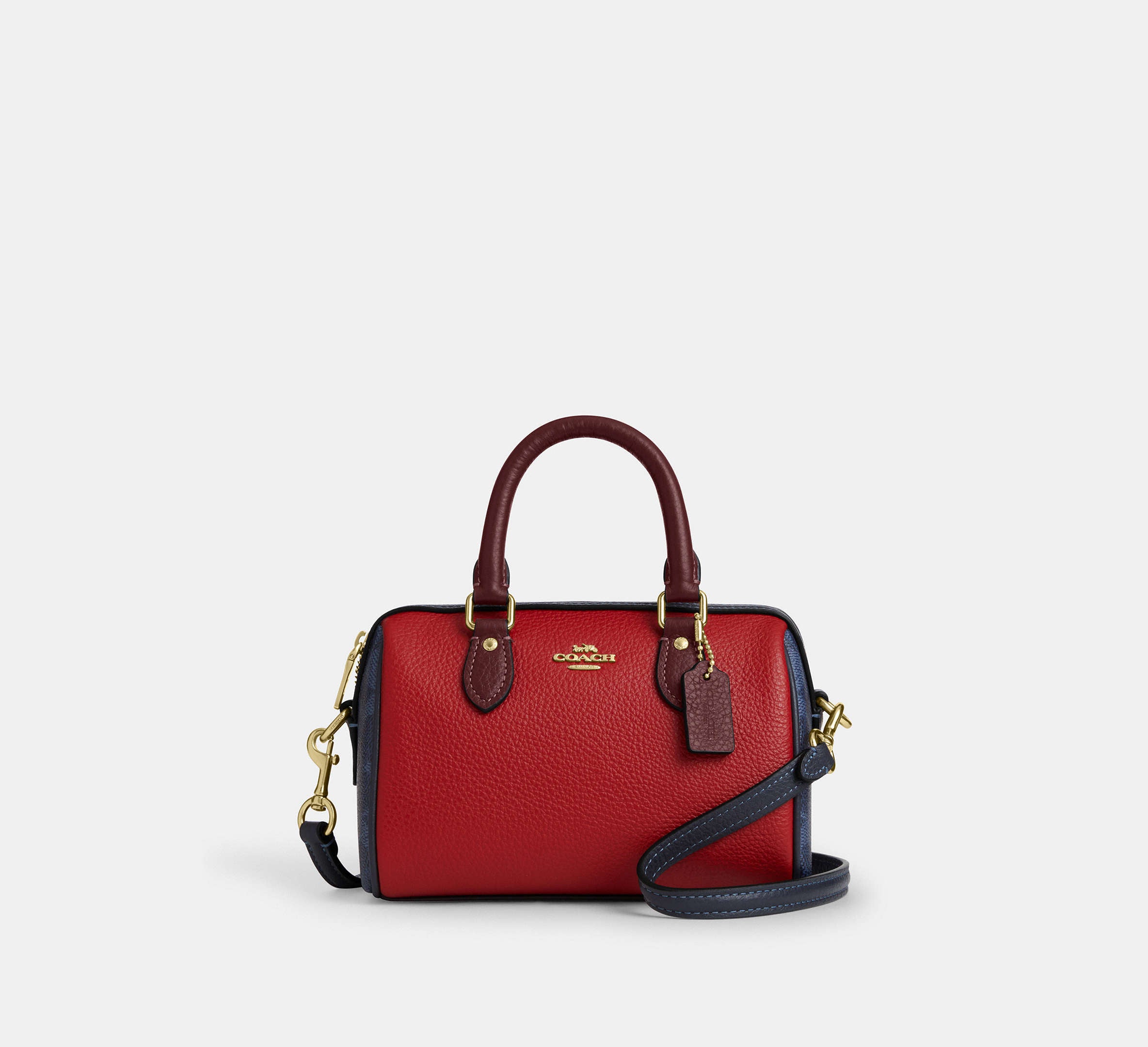 Coach Mini Rowan Crossbody Bag In Colorblock Signature - Im/Denim
