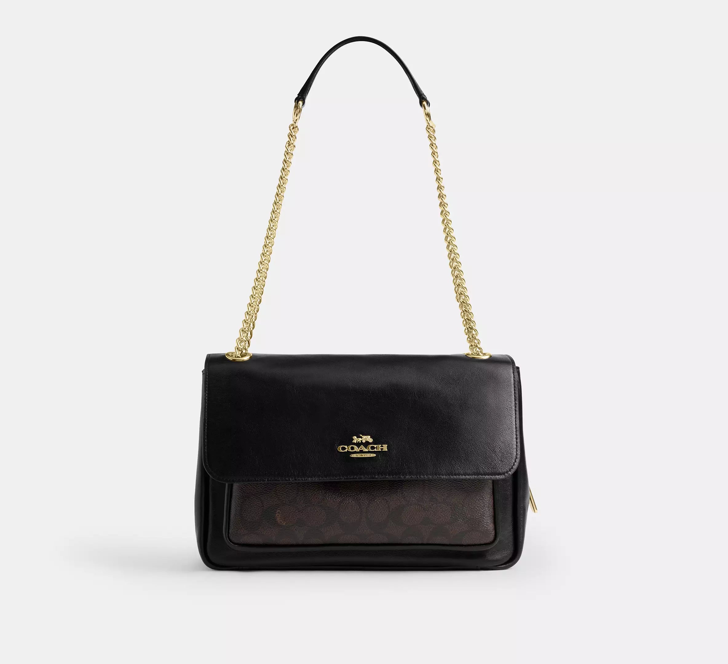Coach Elodie Crossbody Bag In Signature - Gold/Walnut/Black
