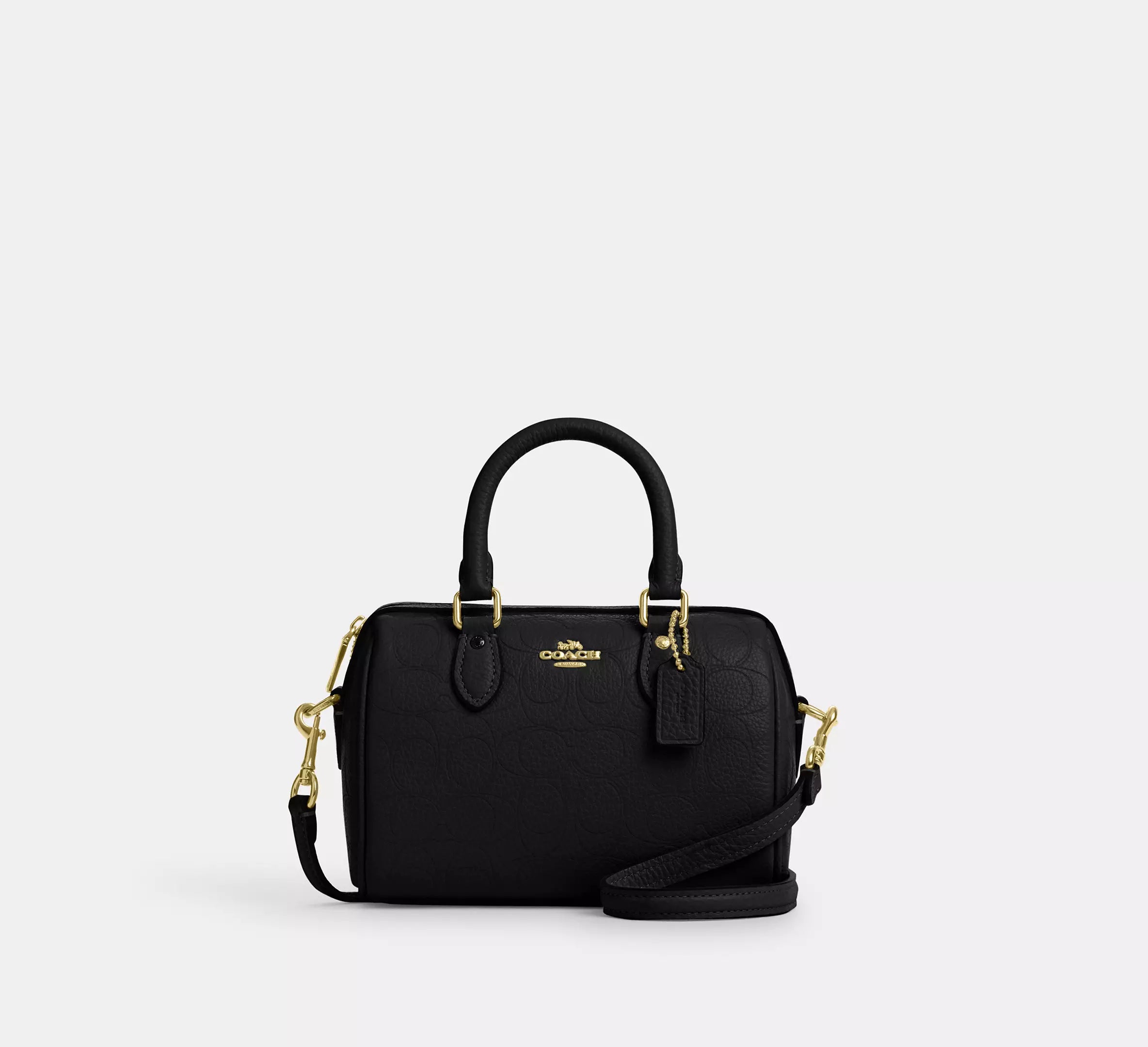 COACH ミニローワン サッチェル Rowan Satchel CW197 Coach Mini Rowan Crossbody Bag - Gold/Black - Hemen Teslimde