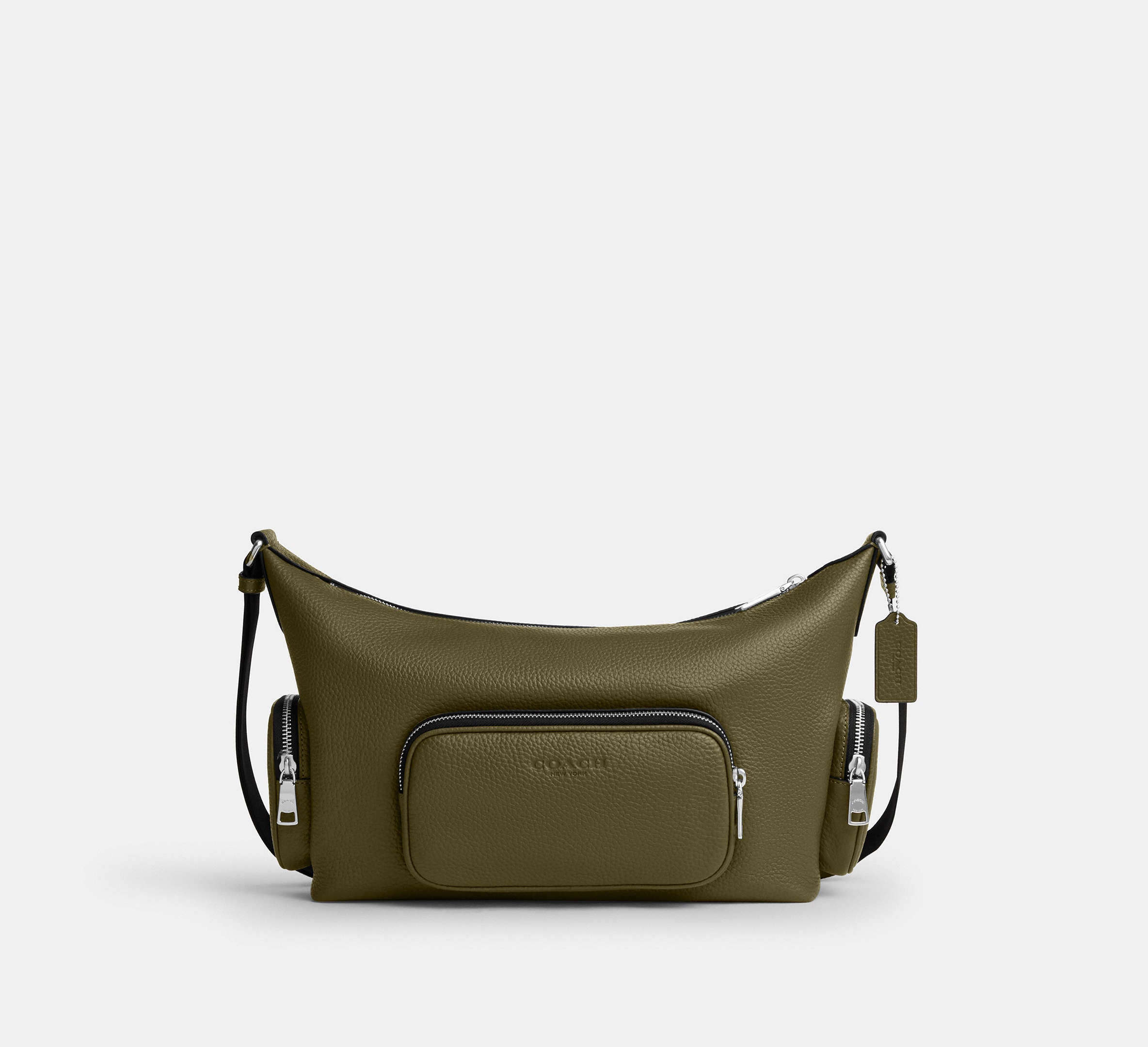 Coach Finn Crossbody Bag With Pockets - Silver/Olive – Kanadadan