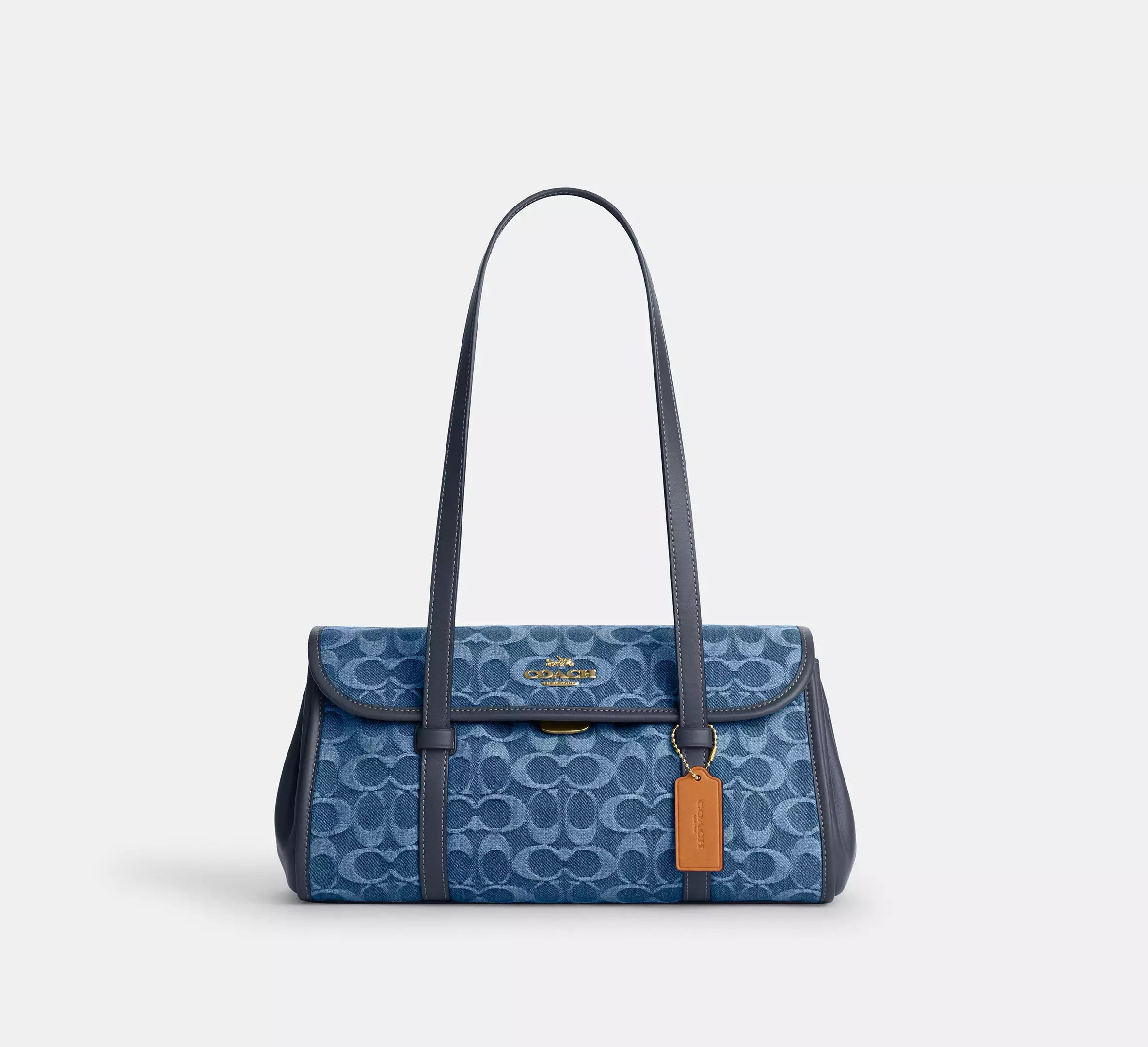 Coach Bridget Flap Shoulder Bag In Signature Denim - Gold/Indigo