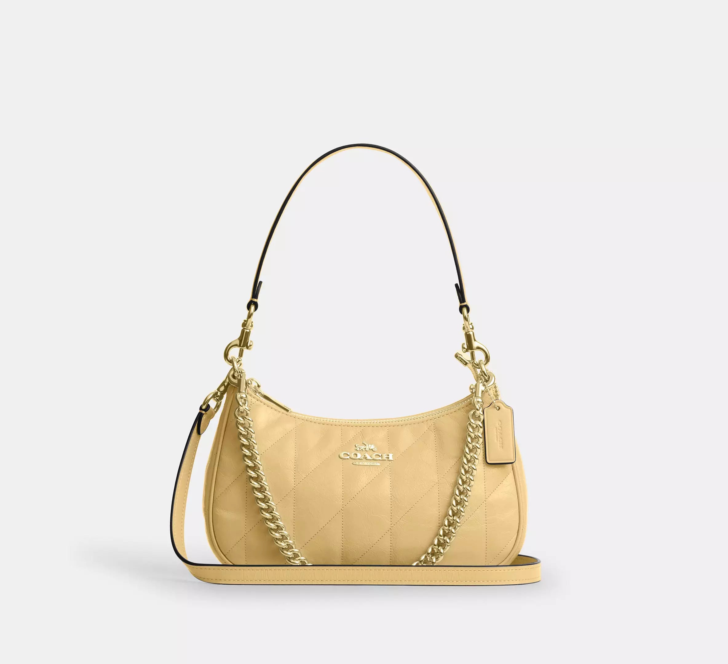 Coach Teri Shoulder Bag With Quilting - Gold/Soft Yellow