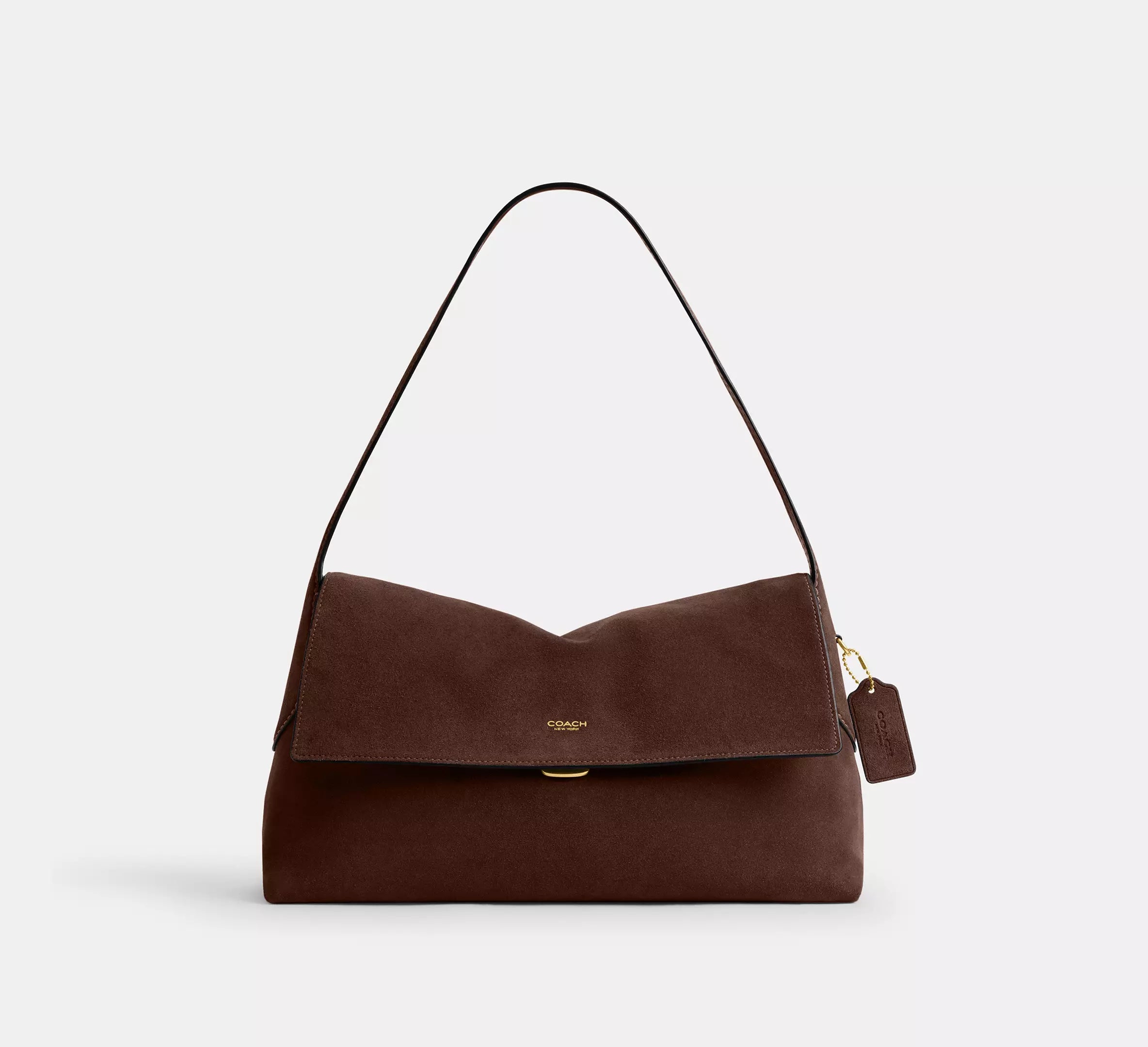 バッグ COACH Chelsea Signature Turn Lock Bag Coach Chelsea Shoulder Bag 36 - Brass/Dark Chocolate – Kanadadan