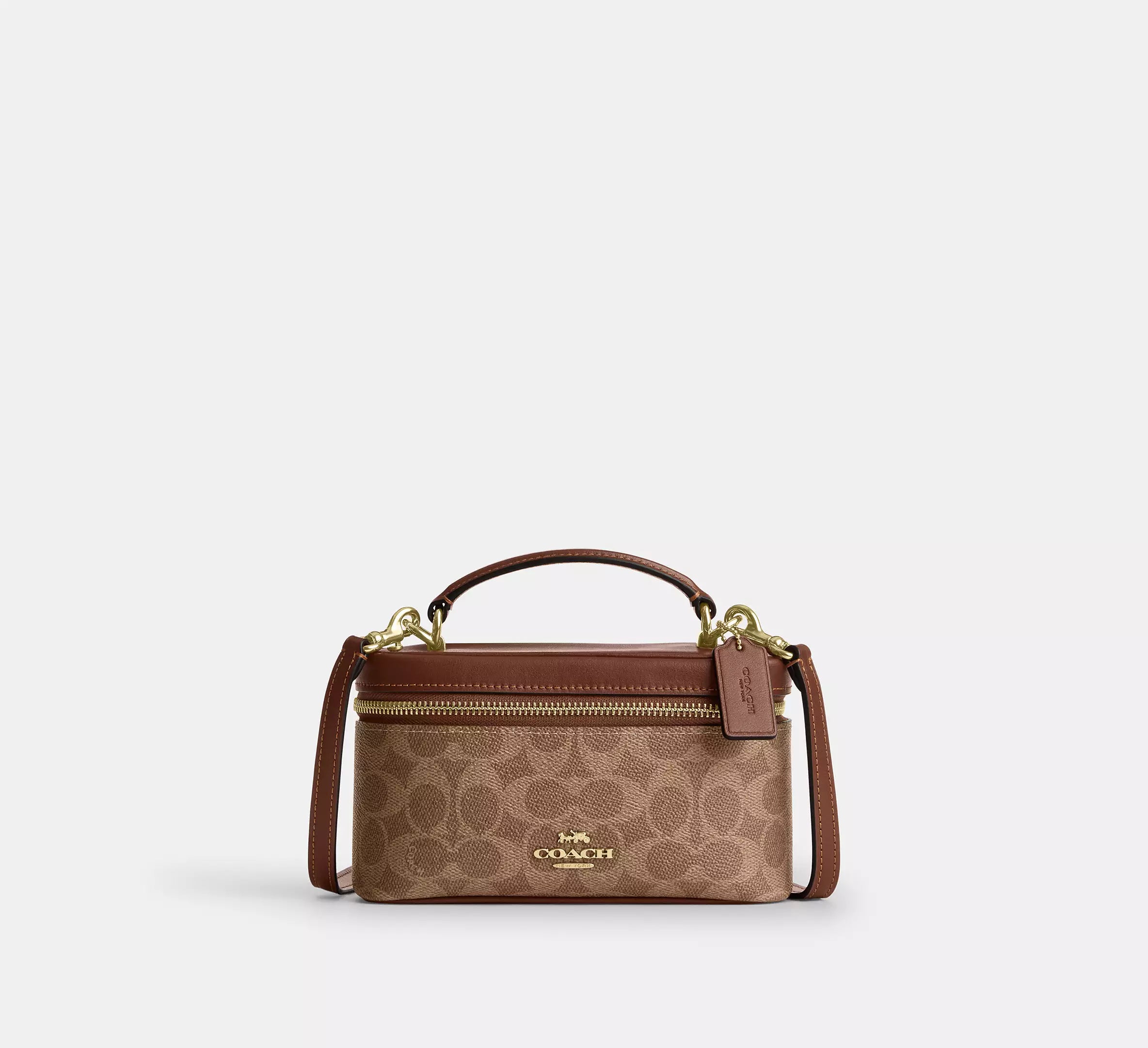 Coach Rainer Crossbody Bag 18 In Signature - Gold/Tan/Brown