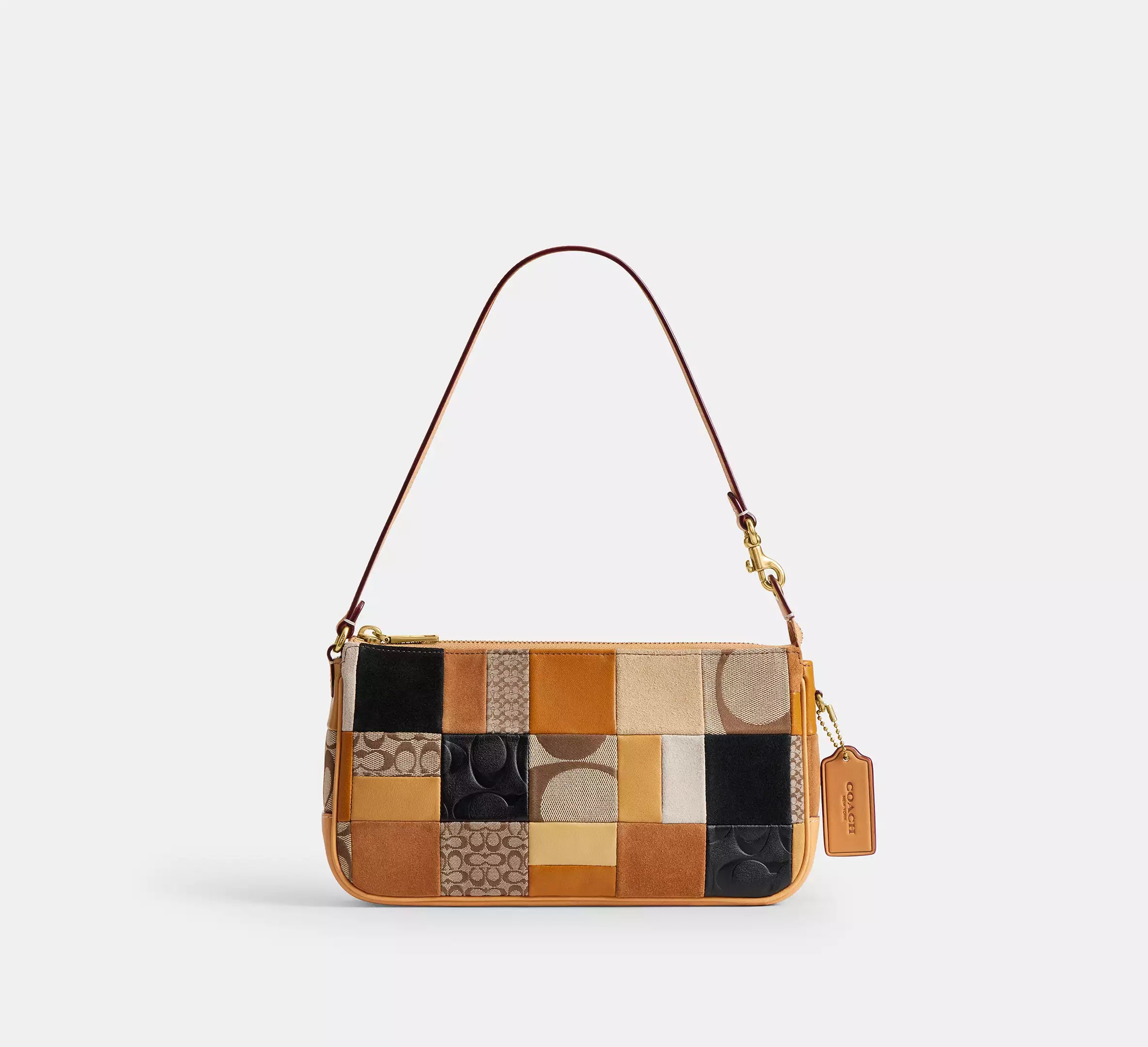 COACH ボディバッグ マルチカラー Coach Plaza Bag 25 With Patchwork - Brass/Brown Multi – Kanadadan