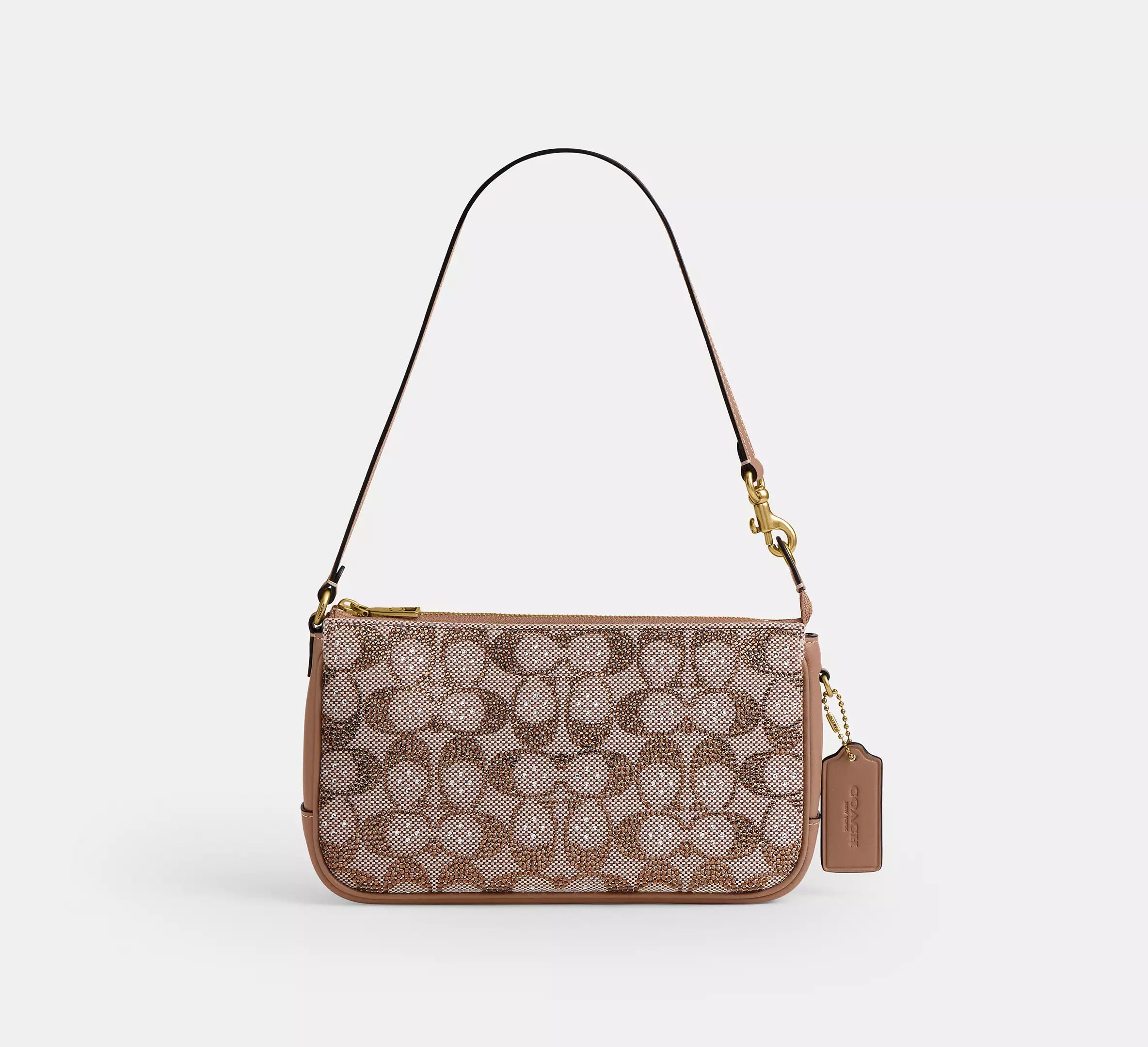 Coach Plaza Bag In Crystal Signature Jacquard - crystal/Brass
