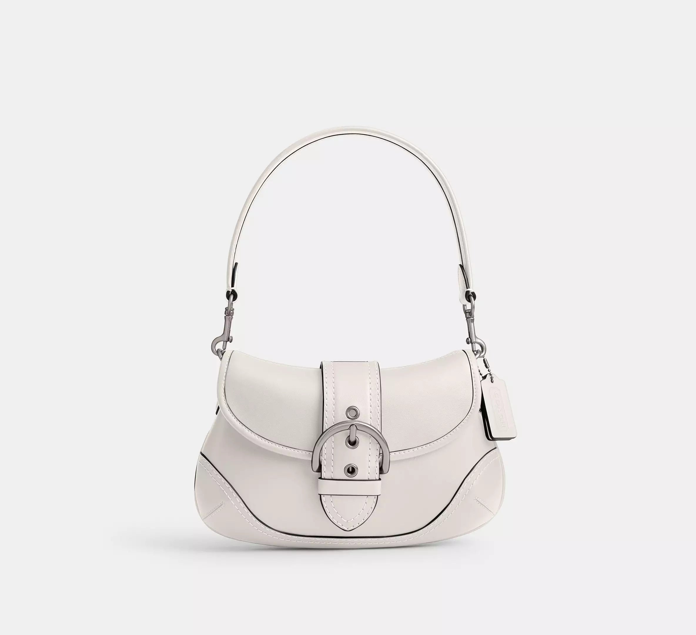 Coach Soho Flap Bag In Regenerative Leather SEZON - Silver/Chalk