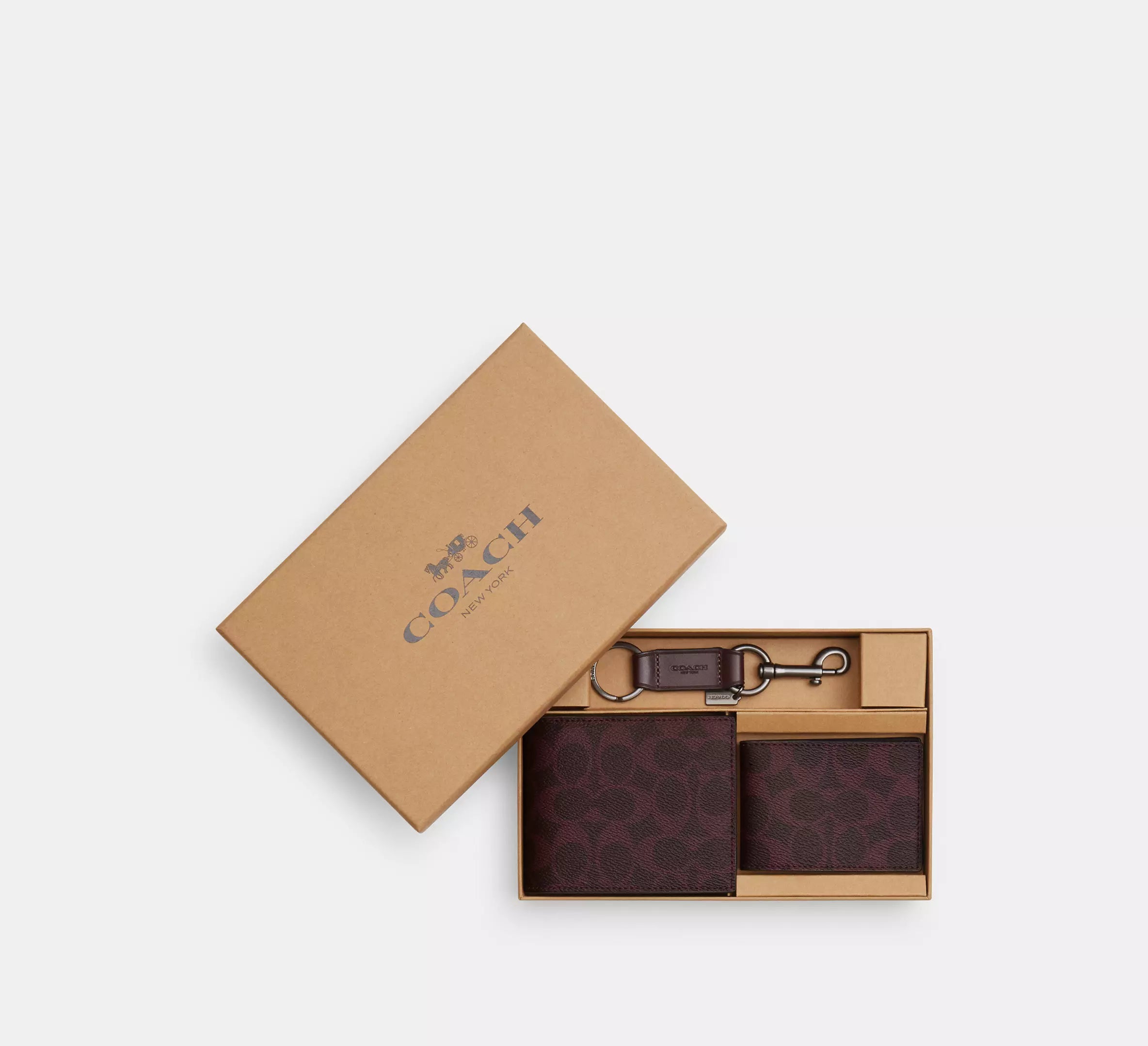 Coach Boxed 3-In-1 Wallet Gift Set In Signature - Gunmetal/Black