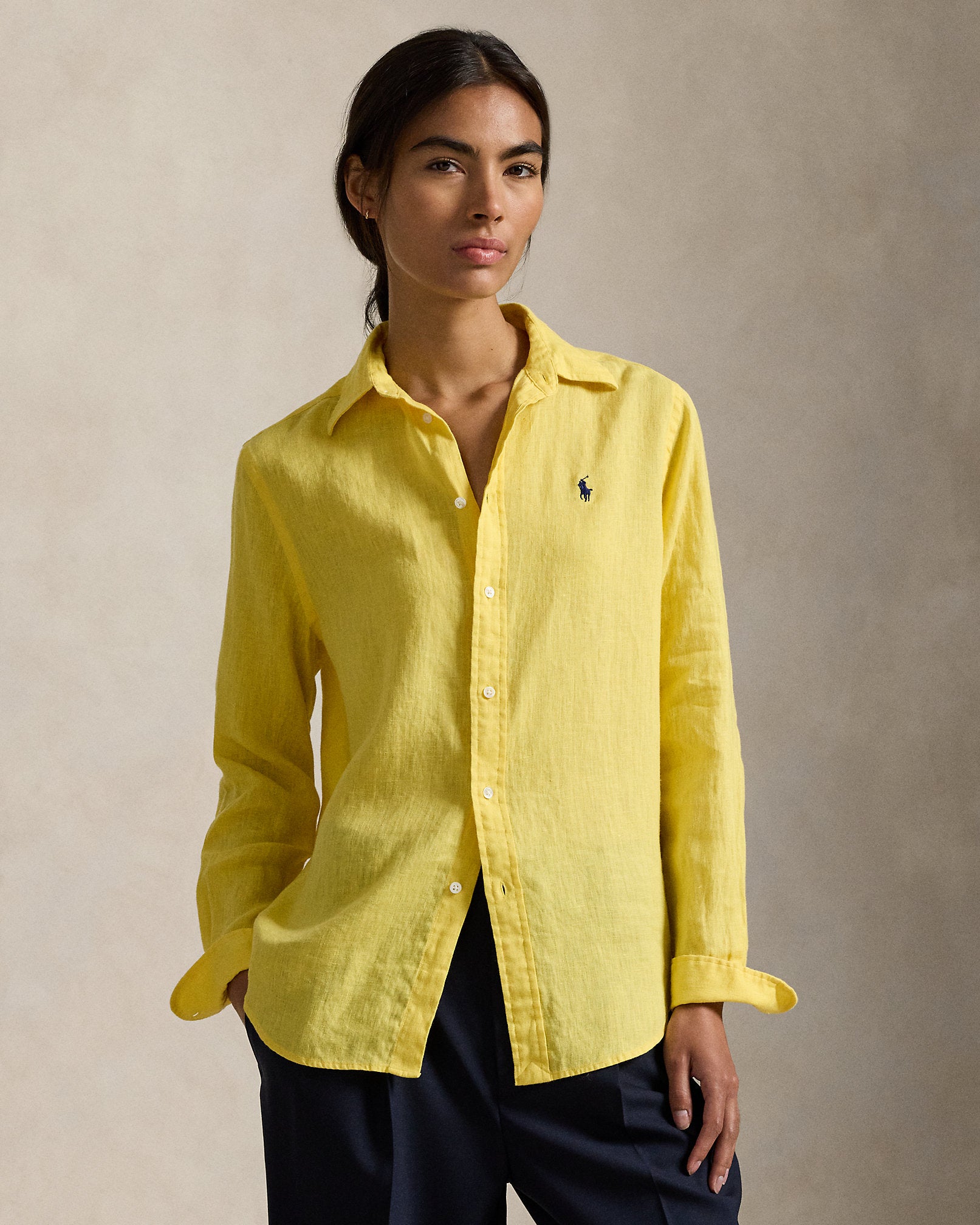トップス Ralph Lauren Classic Fit Linen Shirt XS Ralph Lauren Women Classic Fit Linen Shirt Polo Ralph Lauren