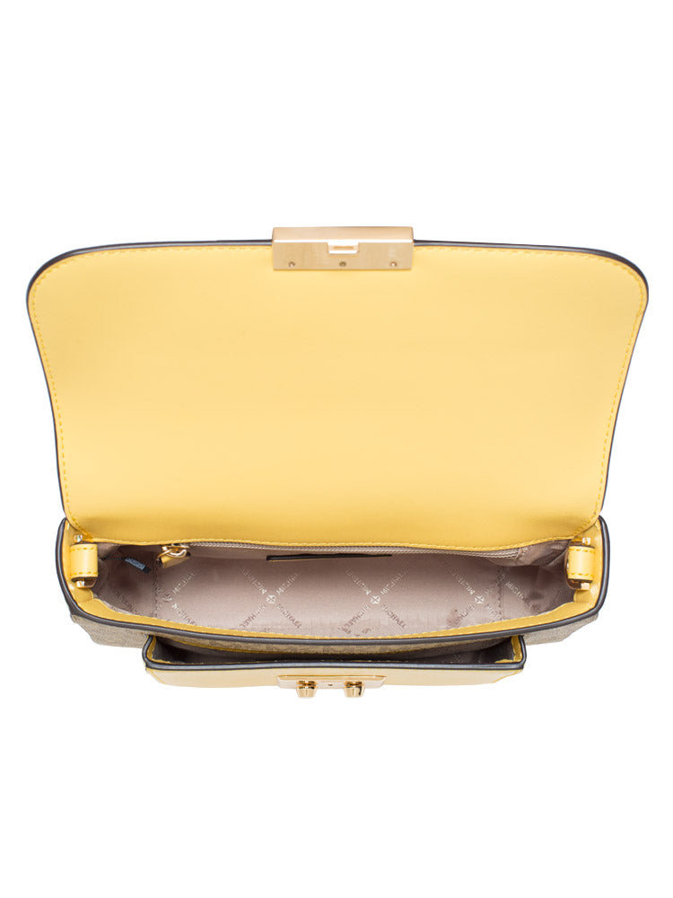 Michael Kors Signature Sloan Editor Medium Flap Messenger Daffodil-Hemen Teslim