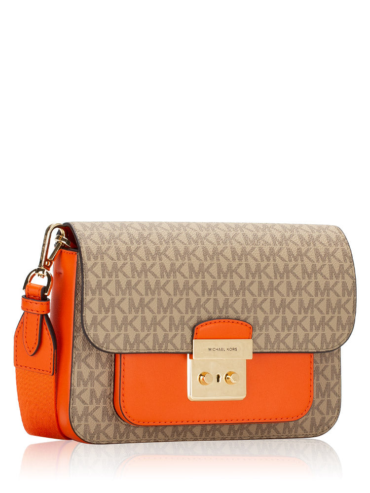Michael Kors Signature Sloan Editor Medium Flap Messenger Poppy-Hemen Teslim