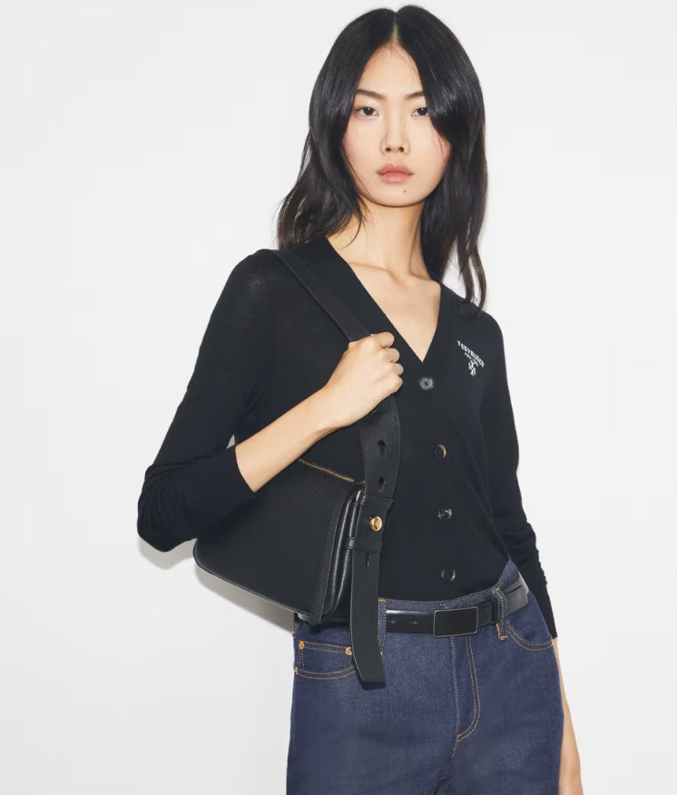 TORY BURCH SMALL ROMY SHOULDER BAG - BLACK