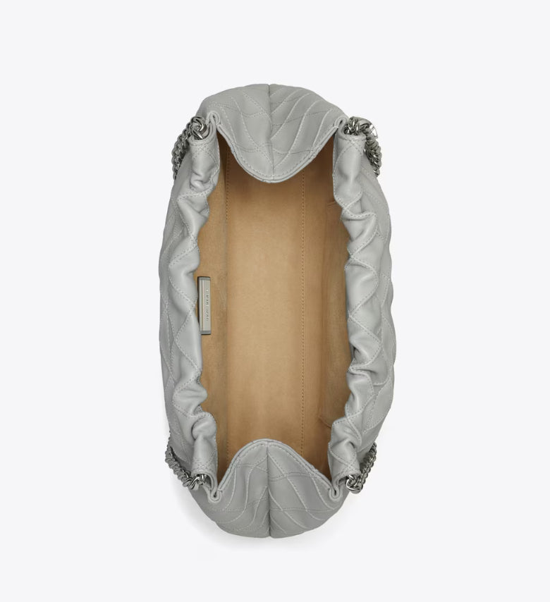 TORY BURCH FLEMING SOFT HOBO BAG - gray