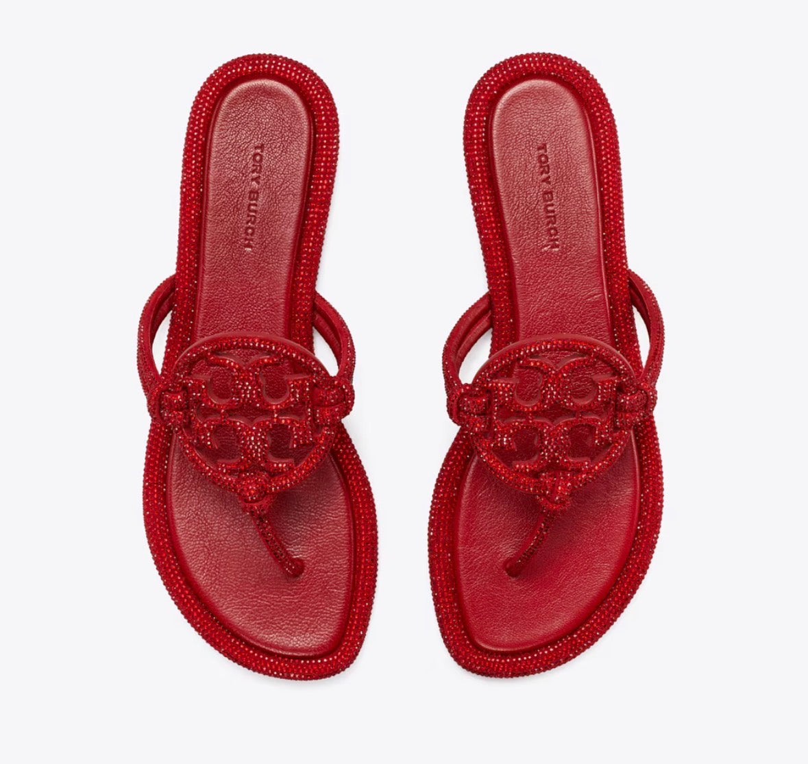 TORY BURCH MILLER PAVÉ KNOTTED SANDAL  - ruby