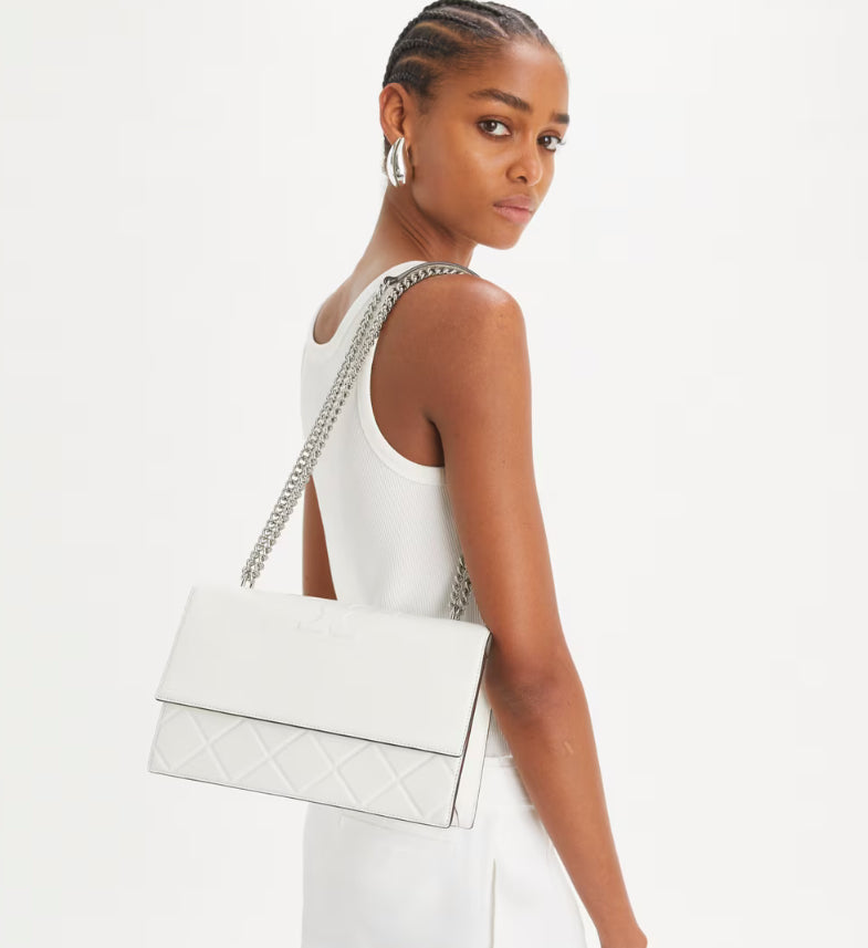 TORY BURCH FLEMING SHOULDER BAG - Blanc