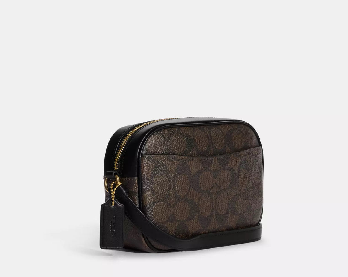 Coach Mini Jamie Camera Bag in Signature - Gold / Walnut / Black - Hemen Teslimde