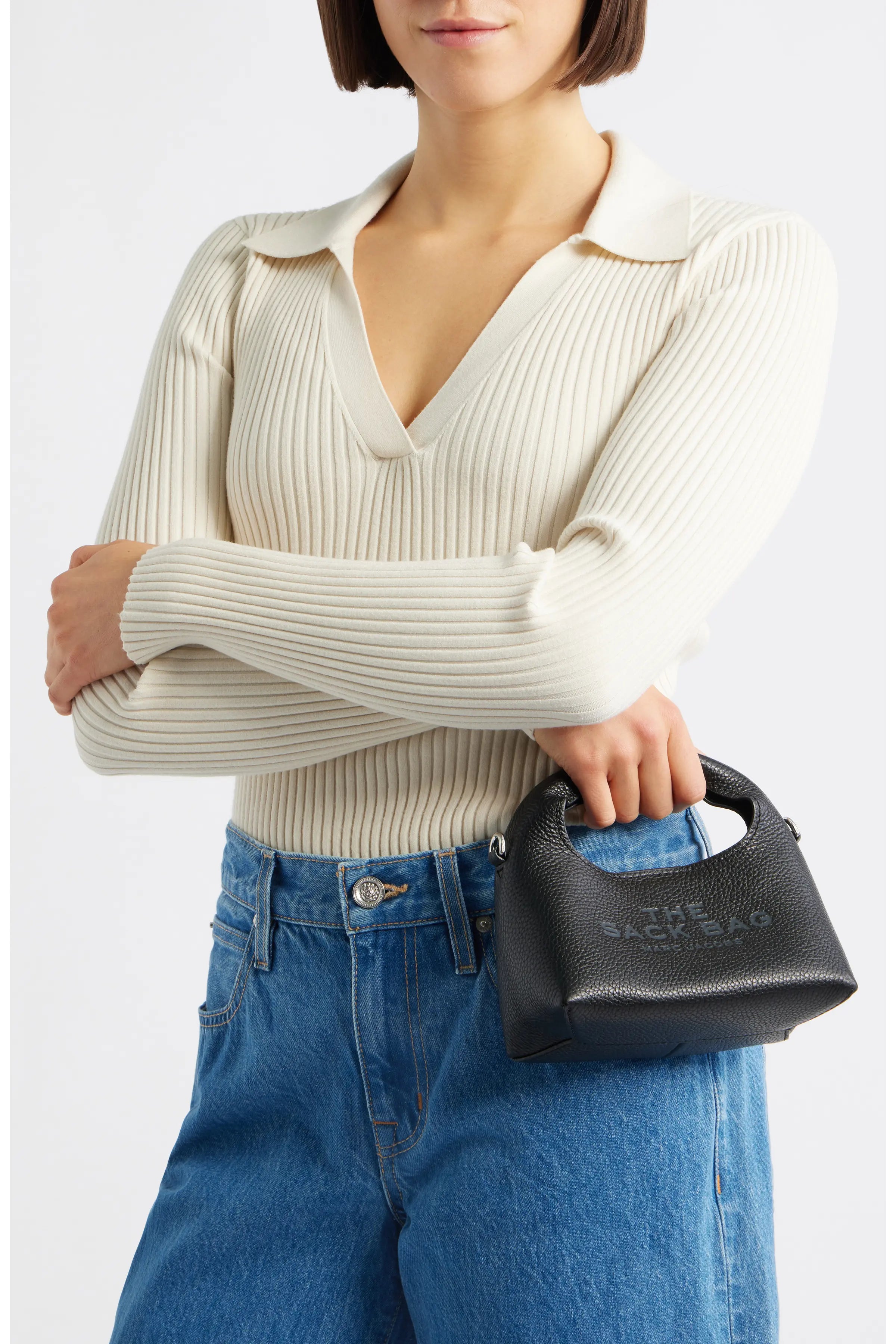 Marc Jacobs The Micro Crossbody Sack Bag-Black - Hemen Teslimde