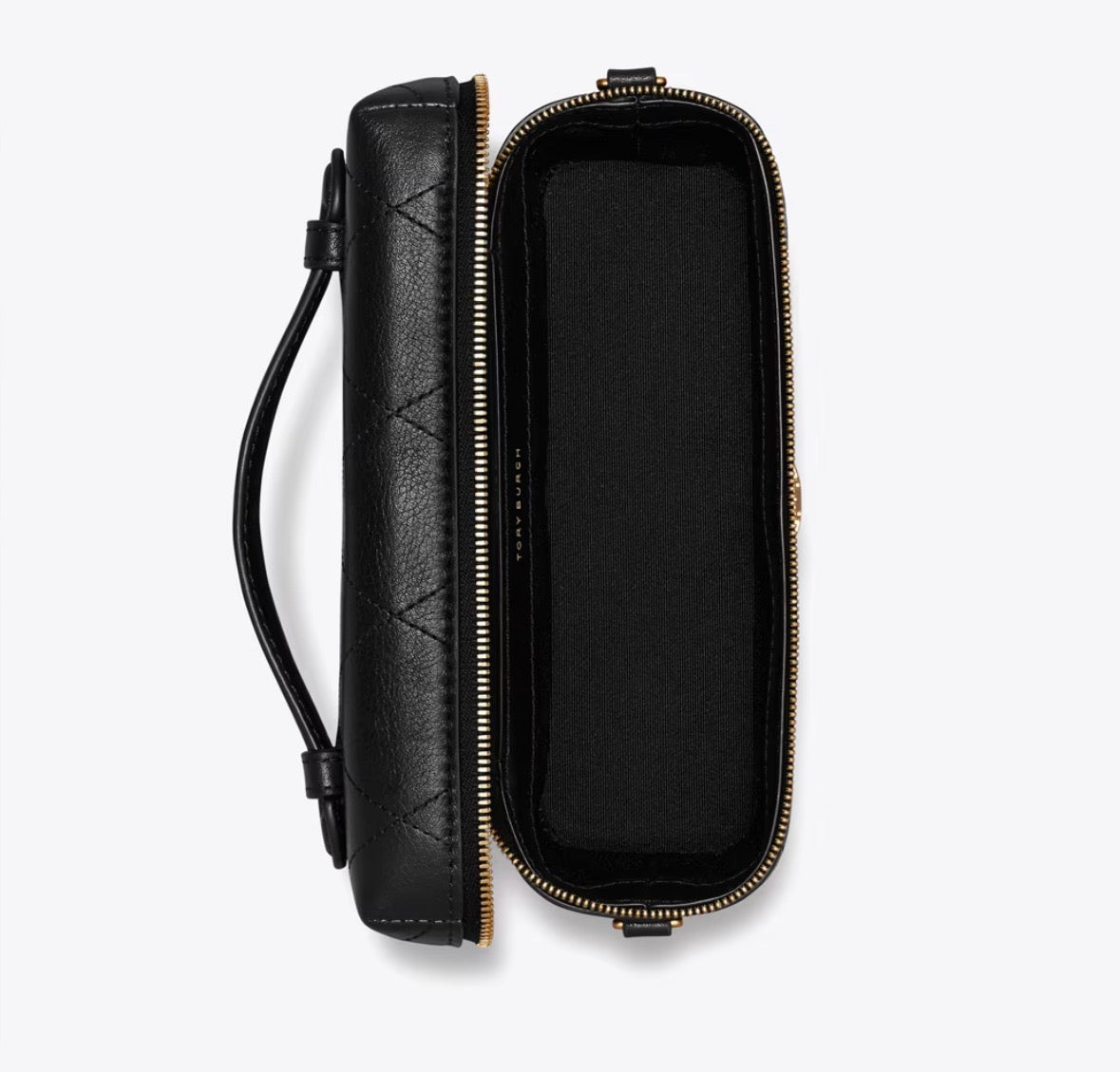 TORY BURCH CHARLIE QUILTED EAST-WEST VANITY CASE - Black