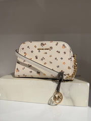 Michael Kors Ashton Extra-Small Floral Printed Camera Crossbody Bag-LT CREAM