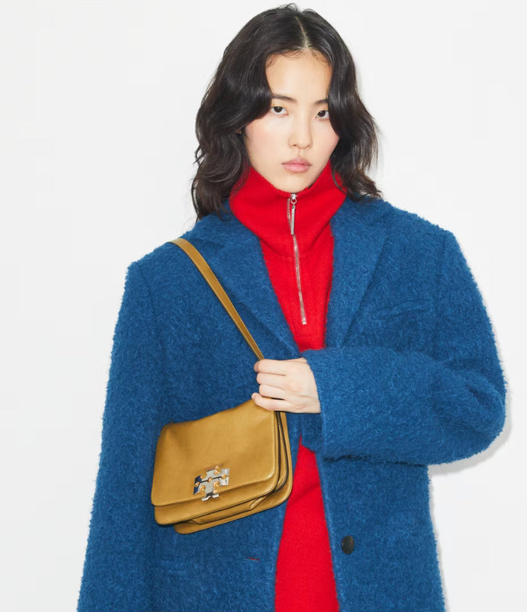 TORY BURCH CHARLIE SHOULDER BAG - wren brown