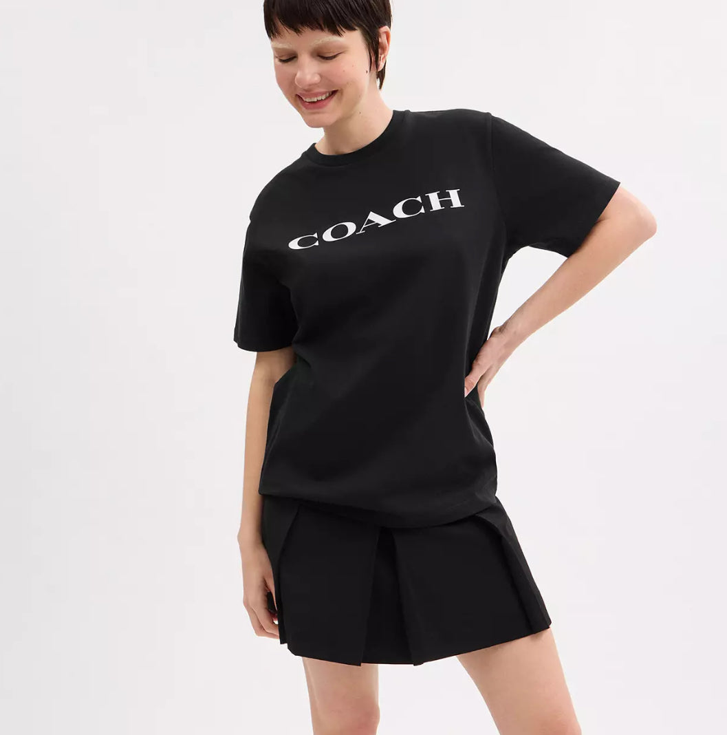 Coach Signature T Shirt In Organic Cotton - Black