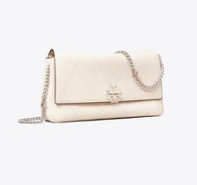 TORY BURCH CHARLIE QUILTED CHAIN CROSSBODY - light cream / charms