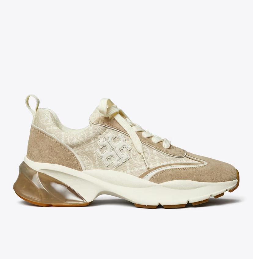 TORY BURCH T MONOGRAM GOOD LUCK TRAINER - BIRCH/AVOLA