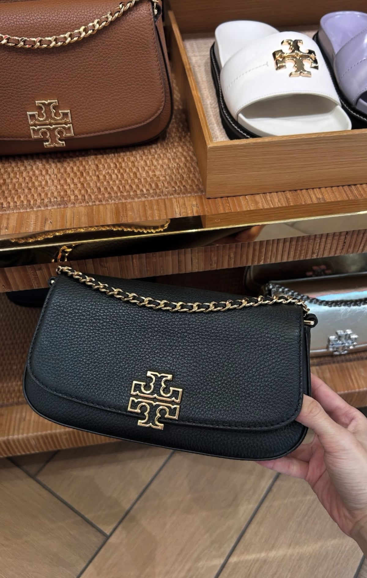 Tory Burch Britten Convertible Crossbody Black Kadın Deri Çanta - Hemen Teslimde