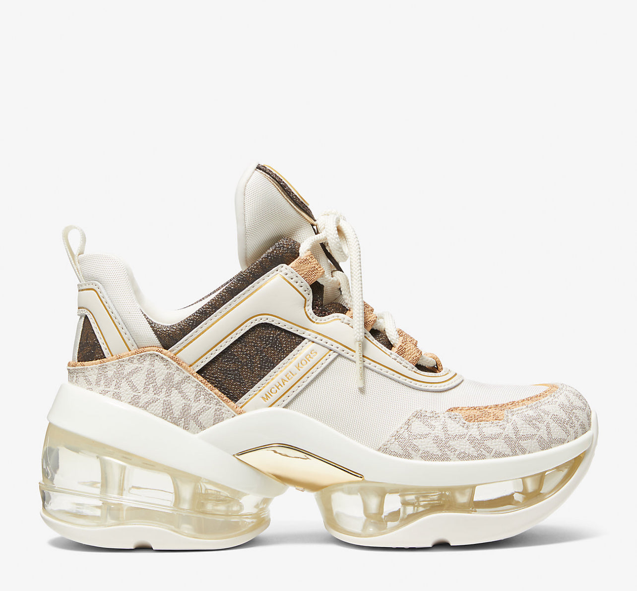 Michael Kors Olympia Extreme Two-Tone Logo Trainer