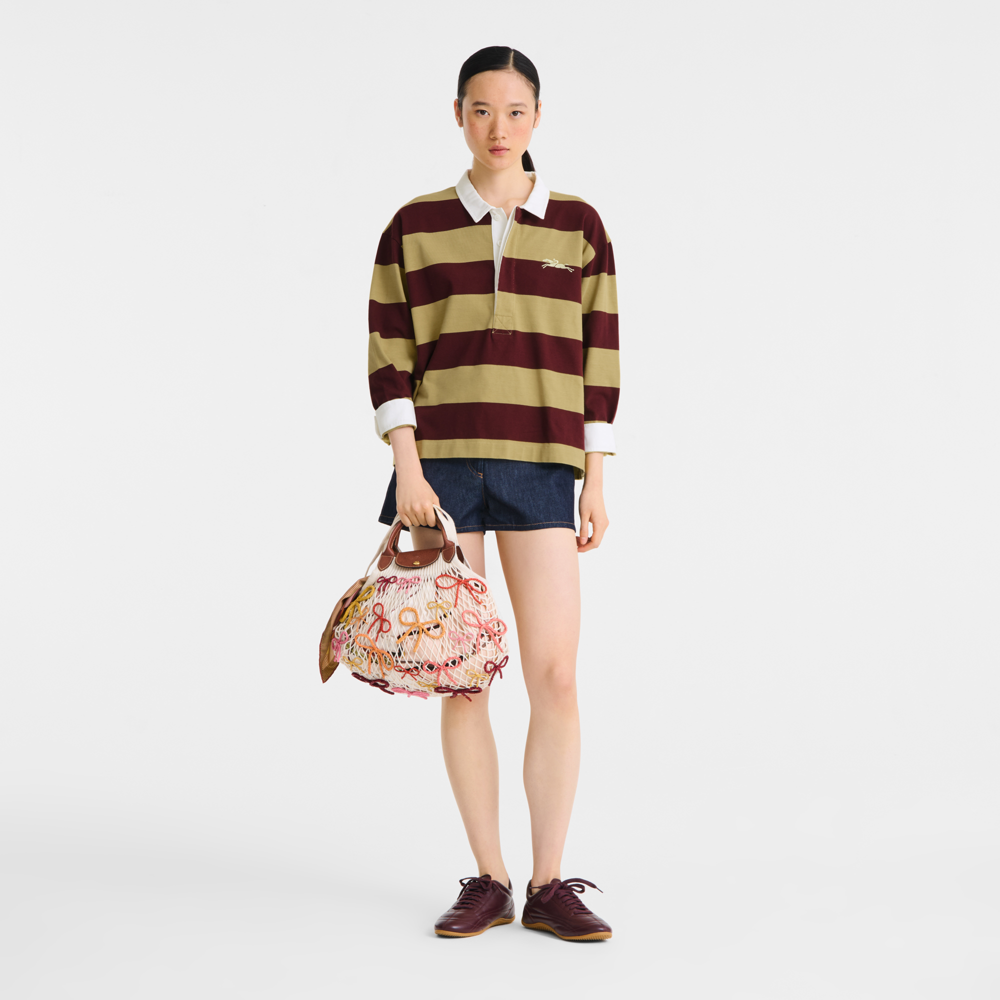 Longchamp Le Pliage Collection Mesh Bag -Ecru