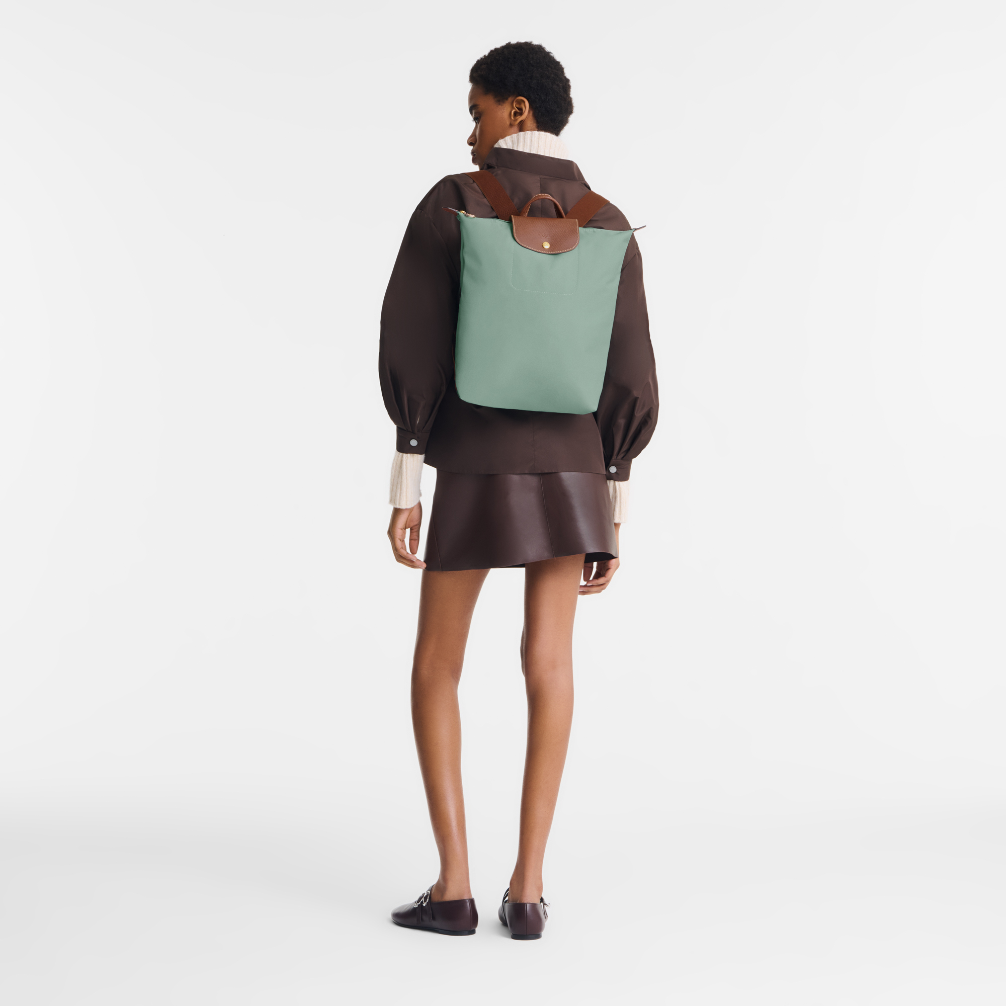 Longchamp Le Pliage Original M Backpack -Celadon